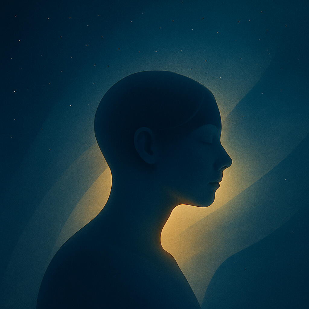 Visuel de couverture du podcast Chaque nuit je grandis, silhouette apaisée sous un ciel étoilé